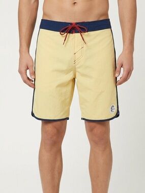 O'Neill Boy’s Retrofreak 16 inch Board Shorts Yellow Navy Blue Size 25 / M